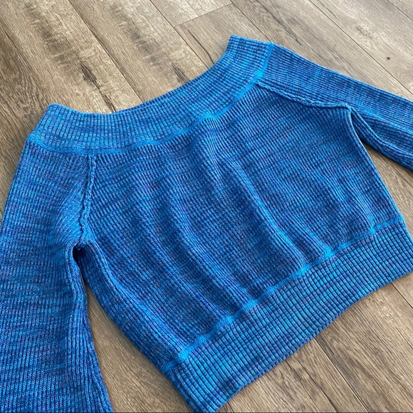 Free People Blue Knit Crop Top - Picture 3 of 10